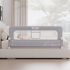 Bed Rail for Toddlers, 59 Inch Swing Down Toddler Bed Rails with Wider U-Shap...