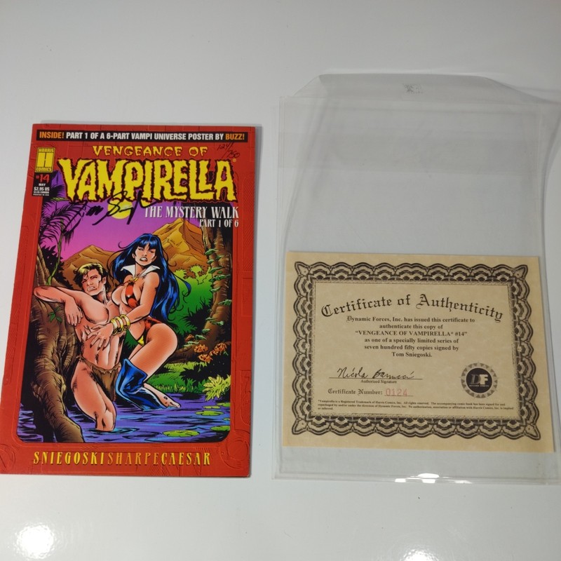 *SIGNED*VENGEANCE OF VAMPIRELLA: No. 14 1995. COA Tom Sniwgowski #124/750