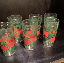 Vintage Anchor Hocking Watermelon Drinking Glasses 16oz Set/6 Summer Drinkware