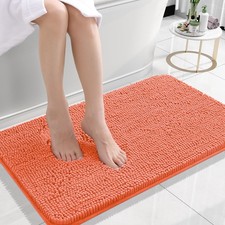 OLANLY Small Bathroom Rugs 24x16, Extra Soft Absorbent 24" X 16", Coral