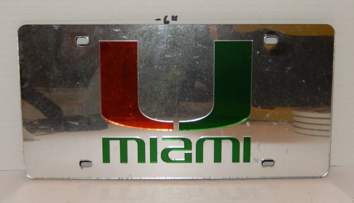 Plaque D'immatriculation Avant NCAA Miami Hurricanes - Wincraft - 12"x6" Argent