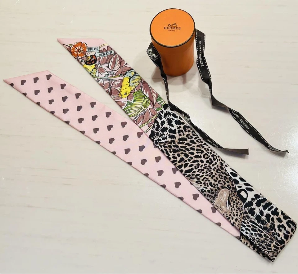 爱马仕斜纹丝绸围巾丛林爱情粉色优秀礼物 — 第 3/4 张图片