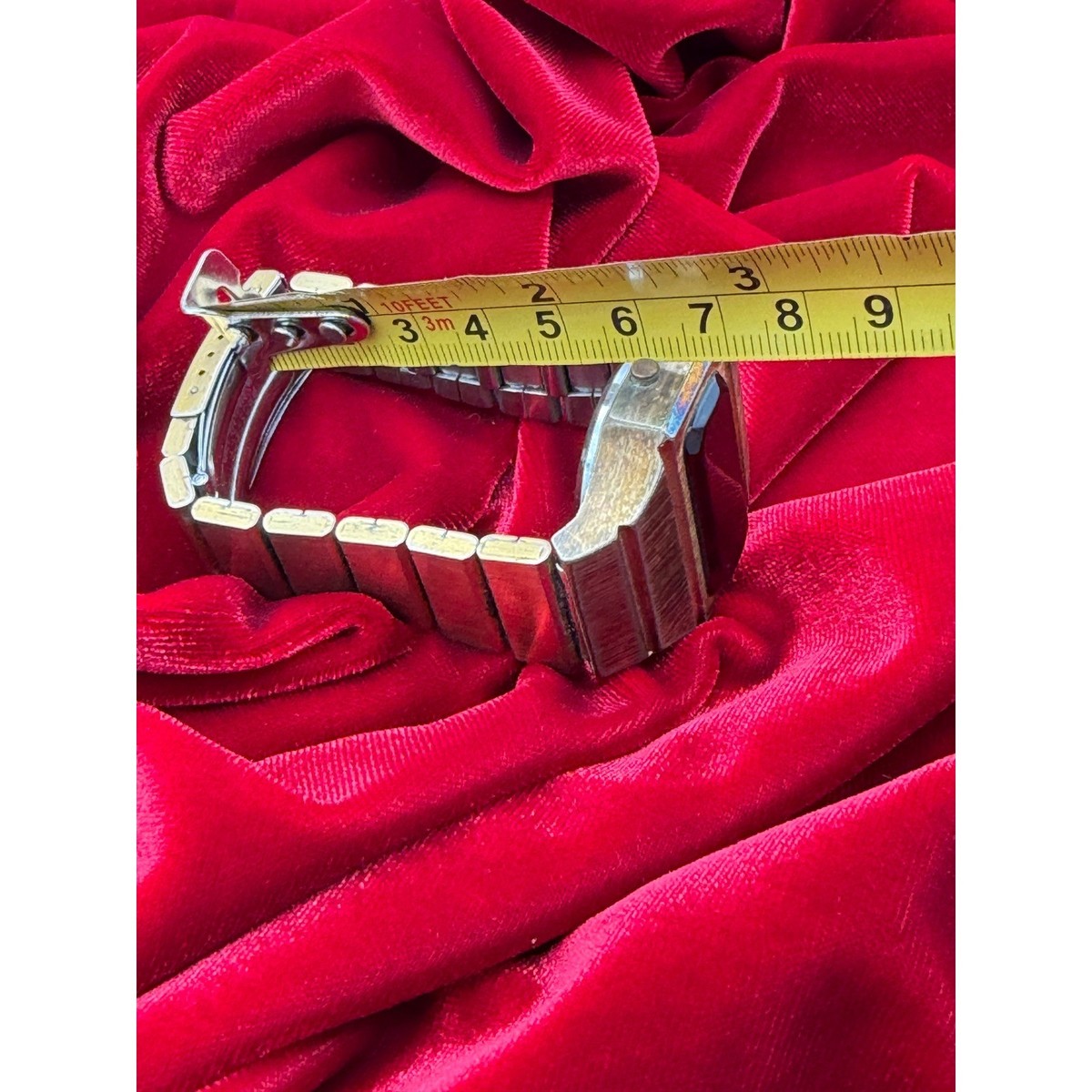 Vintage Benrus? Red LED Digital Watch Gold Tone Integrated Bracelet Untested View 5