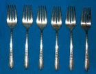 Vintage 1936 Lot of 6 International Silver Sterling Salad Forks in Cameo Pattern