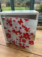 Retro Vintage French Style Small Metal Medicine Cabinet Decorative Glass VGC