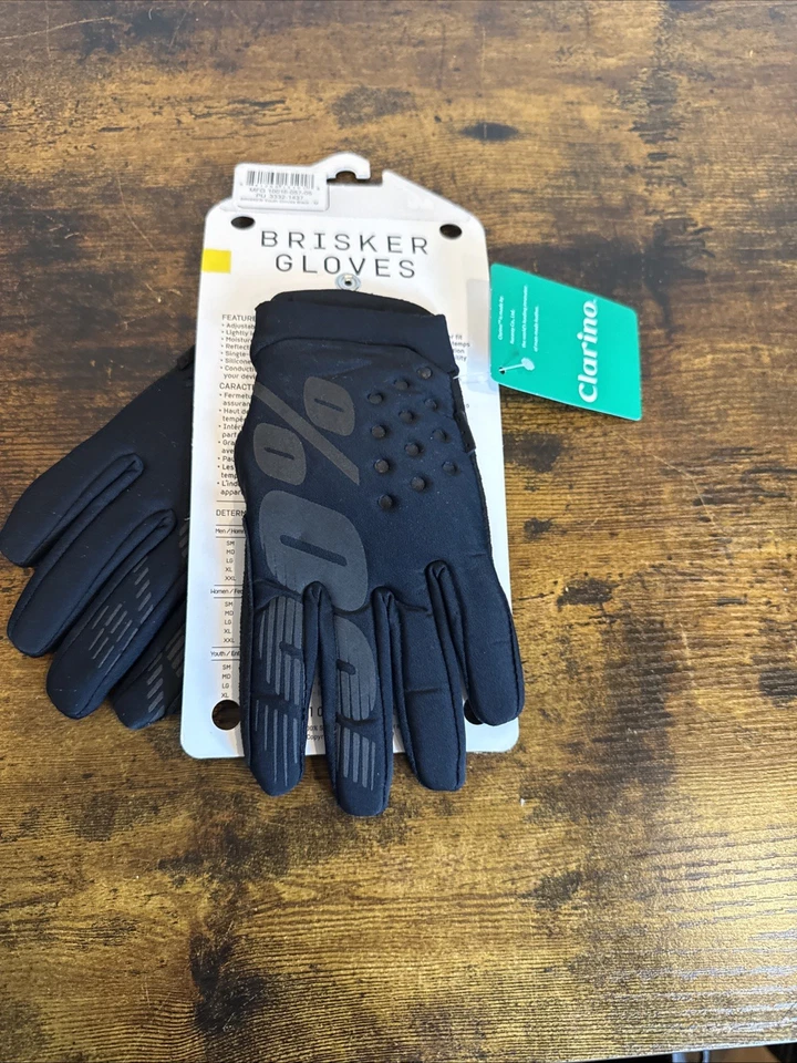 Guantes de ciclismo 100 % Brisker dedo completo - Juvenil M - Nylon/Spandex, Clarino Palm Foto 2 de 4