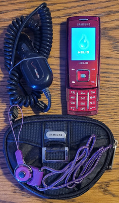 Samsung Helio Heat SPH-A303 - Red ( Helio ) Super Rare CDMA Slider Phone Bundled