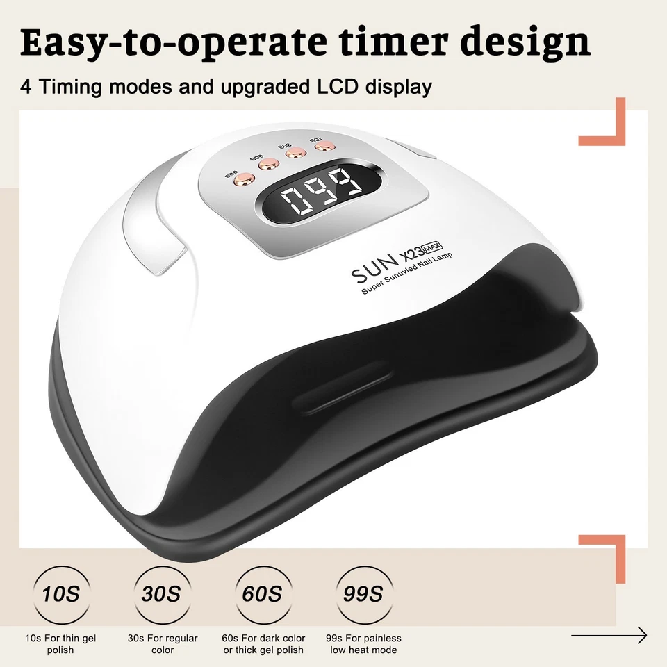 Secador de Uñas 380W Lámpara LED Luz UV Esmalte Gel Máquina de Curado Manicura Eléctrica Foto 2 de 4