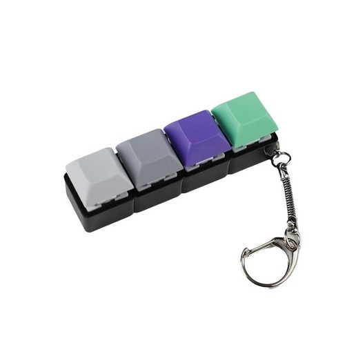 4-Keys Mechanical Keyboard Key Toy Keychain Party Stress Relief DIY Fidget - Afbeelding 12 van 34