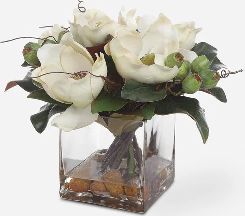 Uttermost 60197 Dobbins Magnolia 15-3/4" Tall Glass and Stone - Clear - Picture 5 of 5