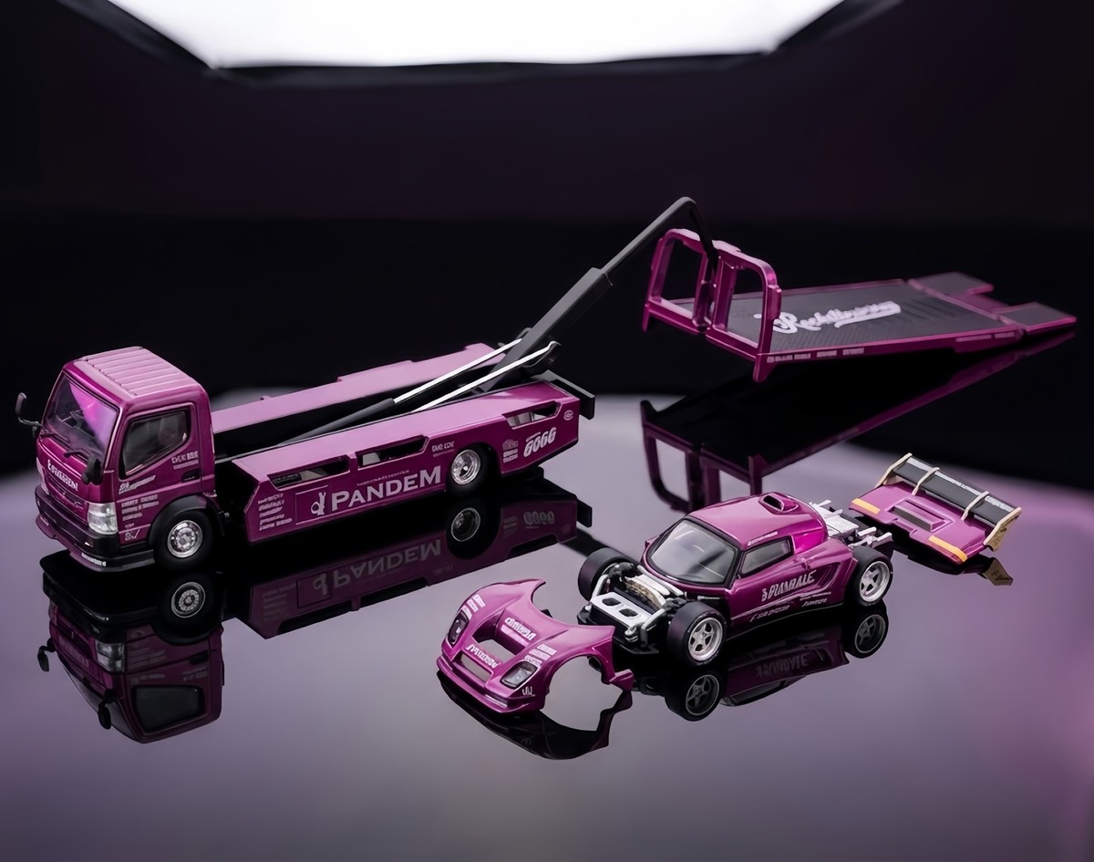 POP RACE XCARTOYS 1/64 PANDEM Elise Fuso Truck Purple 2026 HEC