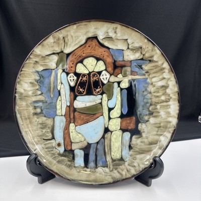 MCM  12 1/2  Wall Decor Plate Brutalist Abstract Expressionist Aesthetic Chinese