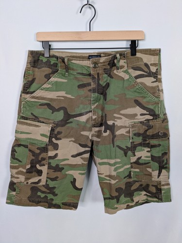 Levi Strauss Camo Cargo Shorts Mens 34 Utility Military Style Y2K Baggy