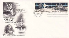 STAMP US SCOTT 1435b "Astronauts in Lunar Rover" 8 CENT 1971 PAIR FDC - H