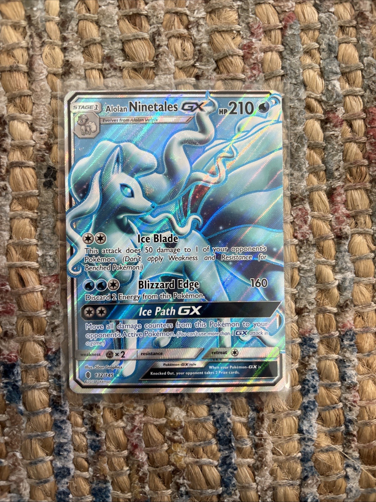 Alolan Ninetales GX (Full Art) 132/145 Sm-Guardians Rising Holo