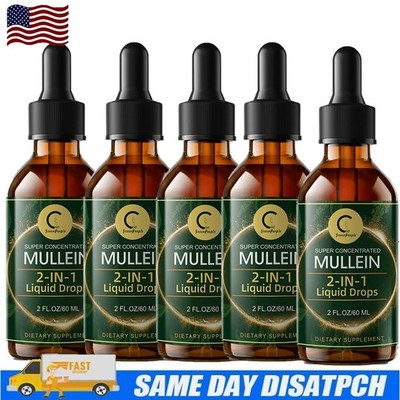 4Pack Mullein Drops Super Concentrated - Supports Lung Cleansing Mullein Leaf