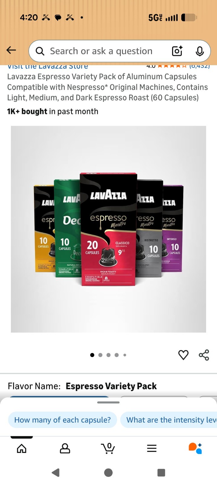 Lavazza Espresso Capsules Compatible with Nespresso Original Machines Variety of