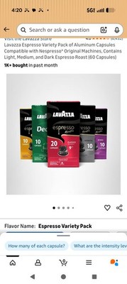 Lavazza Espresso Capsules Compatible with Nespresso Original Machines Variety of