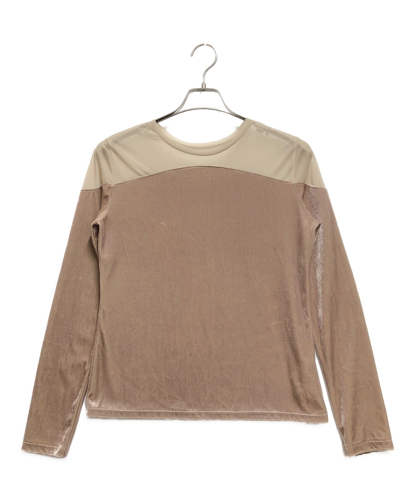 Ameri See-through velour top FREE beige Ext+++ - image 1
