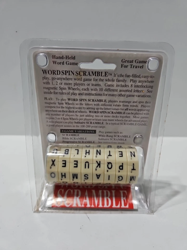 Word Spin Scramble 1995 Hand Held Word Game by Geospace 1 or More Players NEW - Image 2 of 2