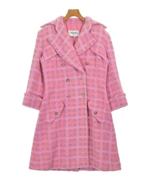 香奈儿粉色格子外套、夹克、背心女| eBay