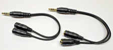  2 3.5mm 1/8" Male Stereo TRS Plug to 2 3.5mm Stereo Female Splitter Cable
