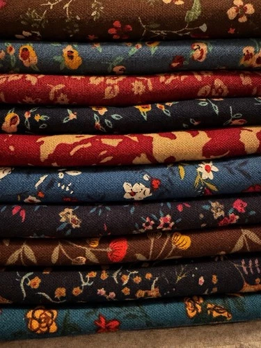 Vintage Garden Cotton Linen Blend Fabric Bundle 10 Prints 0.5 Yard Each 60" Wide image 2