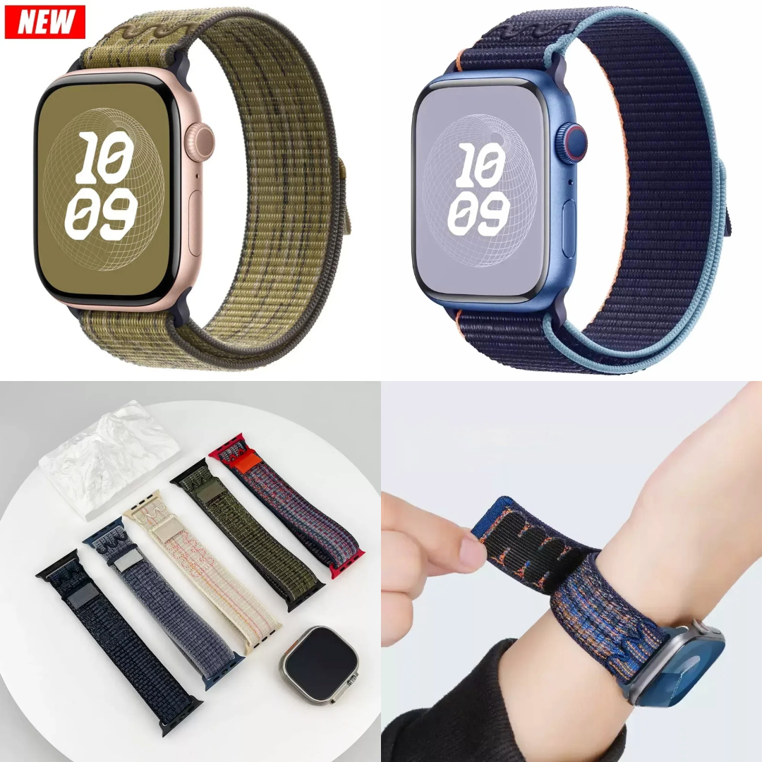 Nylon Sport Loop Band Strap for Apple Watch 10 11 9 8 7 6 5 SE Ultra 2 3 38-49mm