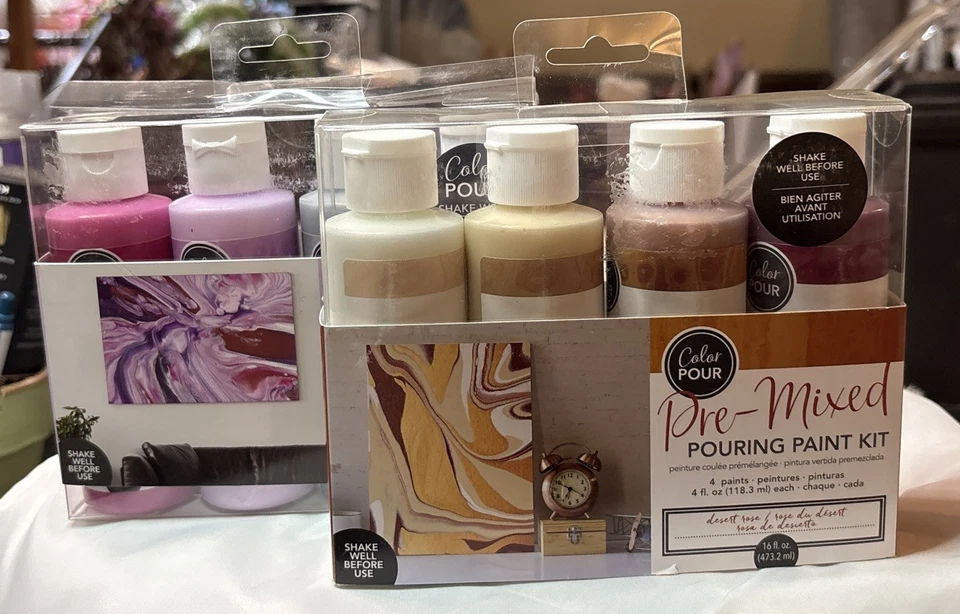 Kit de vertido de pintura premezclada American Craft PAQUETE 8 juego listo para usar 32 fl oz NUEVO Foto 4 de 4