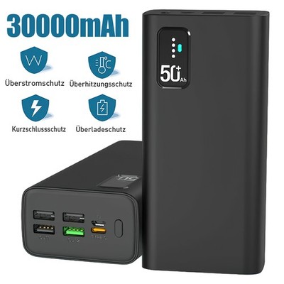 Power Bank 30,000 mAh, 22.5W External Cell Phone Battery Fast Charging USB-C