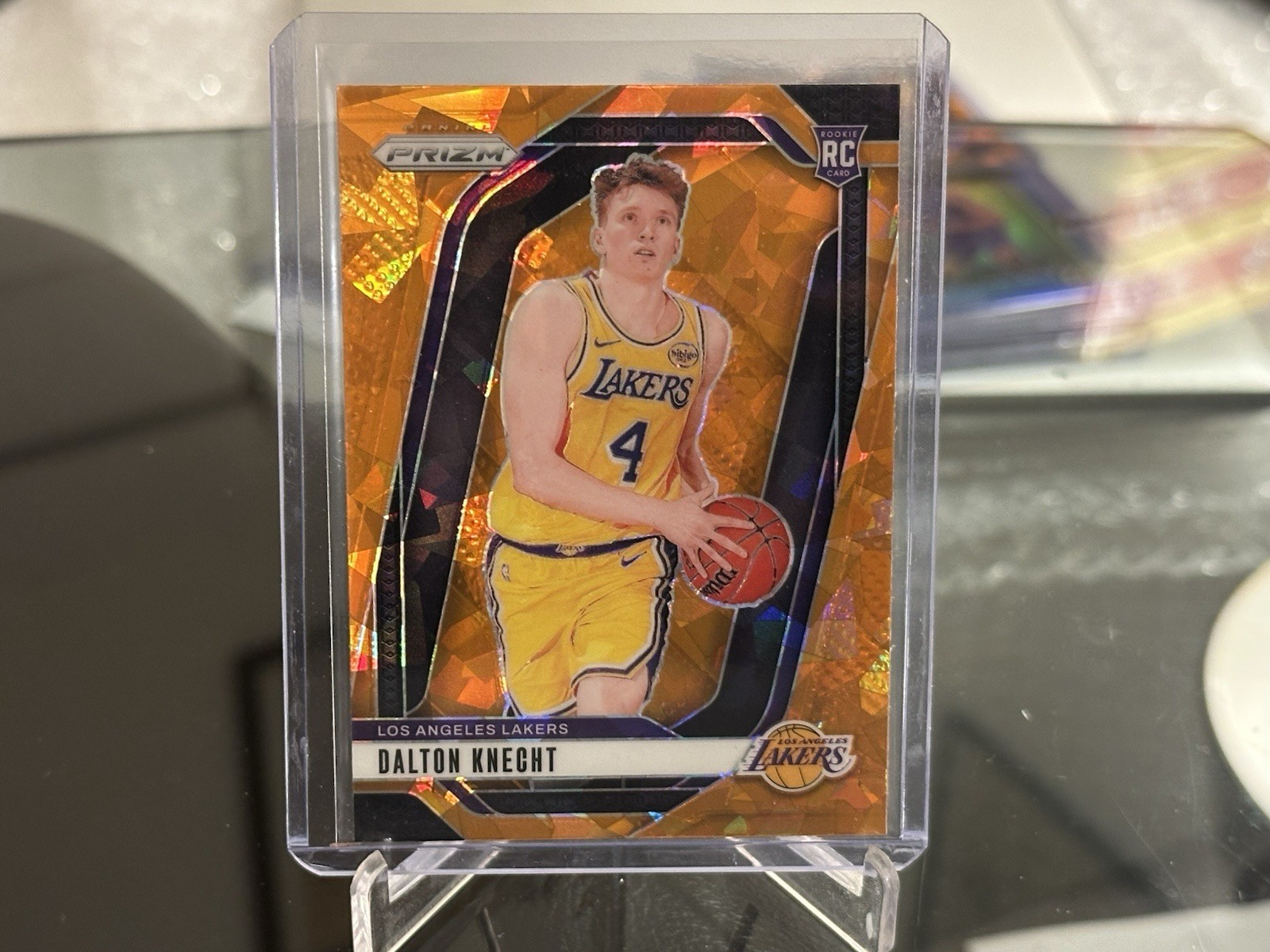2024-25 Panini Prizm Basketball #238 Dalton Knecht Rookie RC Orange Cracked Ice