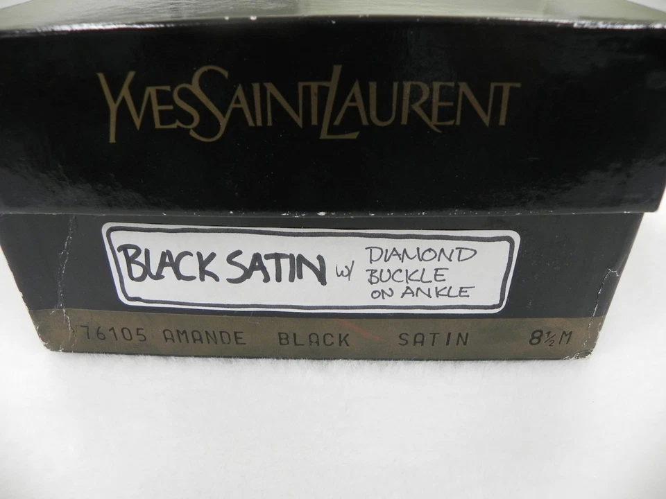 Zapatos Yves Saint Laurent AMANDE Negro Diamante-Hebilla Correas EE. UU. 8 M Foto 3 de 4
