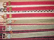 Vintage Western Justin Elephant PRINT Leather Belts 6 pc Size 30 NEW