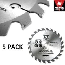 5 PACK NEIKO 4-3/8" CORDLESS CARBIDE CIRCULAR SAW BLADES 30T
