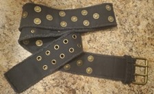 Old Navy Vintage Faded Black Canvas/Cotton Rivets Belt Size L/XL RARE HTF 2007