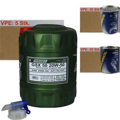 100L Motoröl FANFARO GSX 50 20W-50 Öl 20xMotor Doctor+Motor Flush