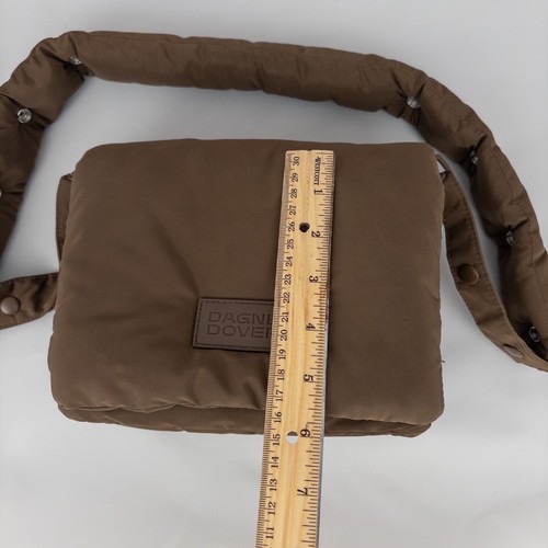 Dagne Dover Kitty Crossbody Bag Brown Puffer Bag Multi Compartment 2 Straps - Picture 3 of 14