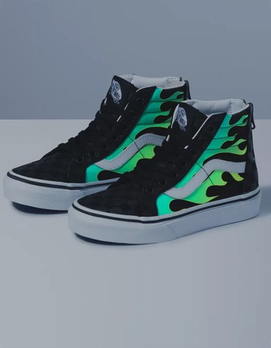 Vans Hombres Sk8-Hi Llama BRILLA EN LA OSCURIDAD Talla 11 Gamuza Tenis Zapatos - Imagen 5 de 5