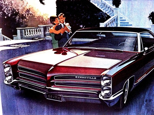1966 Pontiac Wide Track Bonneville 2 Door Hardtop Print Ad Tiger - Picture 2 of 2
