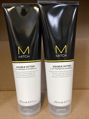 Paul Mitchell Mitch Double Hitter 2-in-1 Shampoo & Conditioner 8.5oz -2 Pack NEW