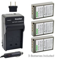 BLS-5 Battery or Travel Charger for Olympus E-PM1, Stylus 1, Stylus 1s, E-400