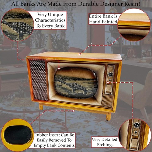 Urbalabs Vintage Money Bank Radio, TV, Camera, Robot Retro Style Piggy Bank for - Picture 3 of 6