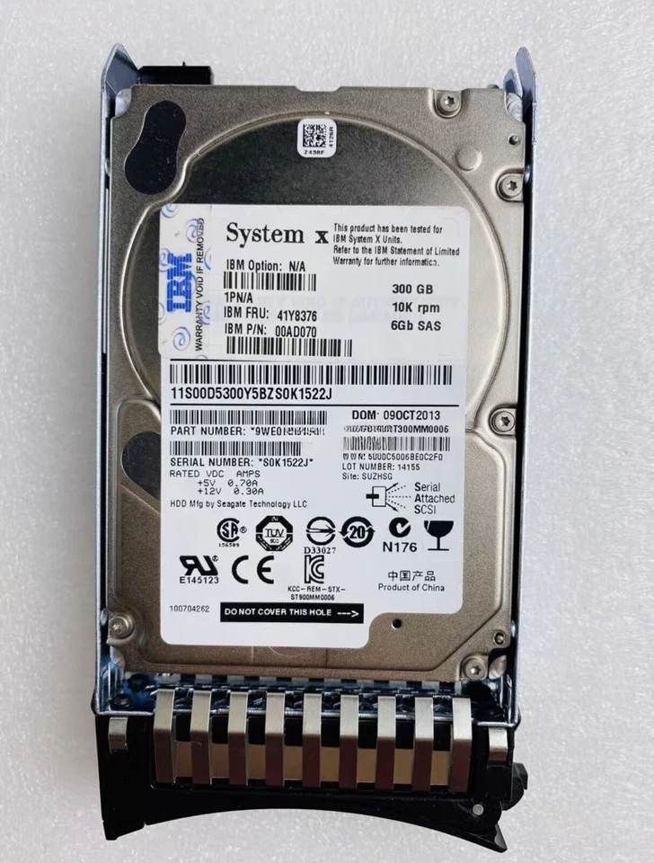 IBM 41Y8376 SAS 00AD070 300GB 10K HARD DRIVE 6G 2.5 HOT-SWAP NEW HDD - Image 2 of 4