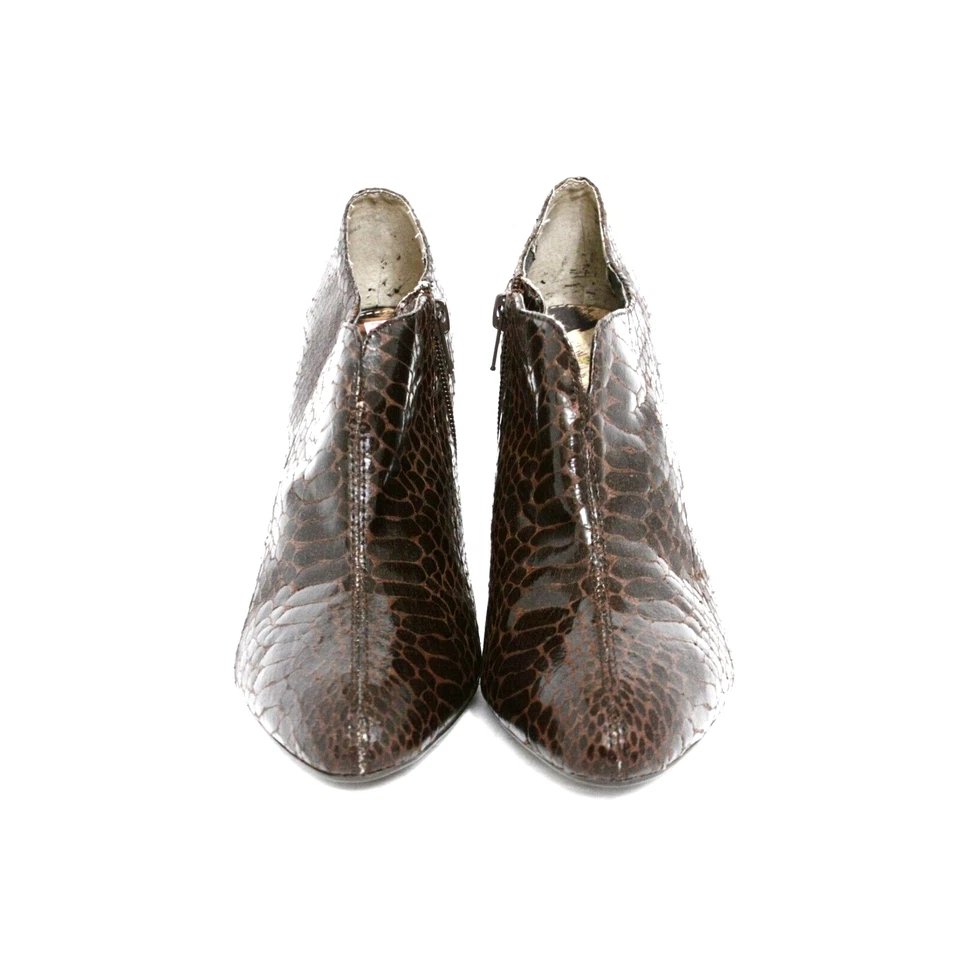 Sam Edelman Whitely Womens Red Burgundy Snakeskin Zipper Heels Booties Size 8.5 - Image 4 of 4