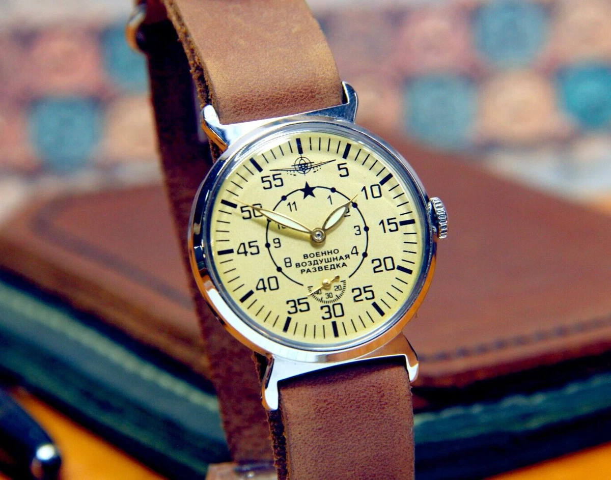 Men s wristwatch Pobeda Poliot Soviet USSR watch Mechanical vintage watch