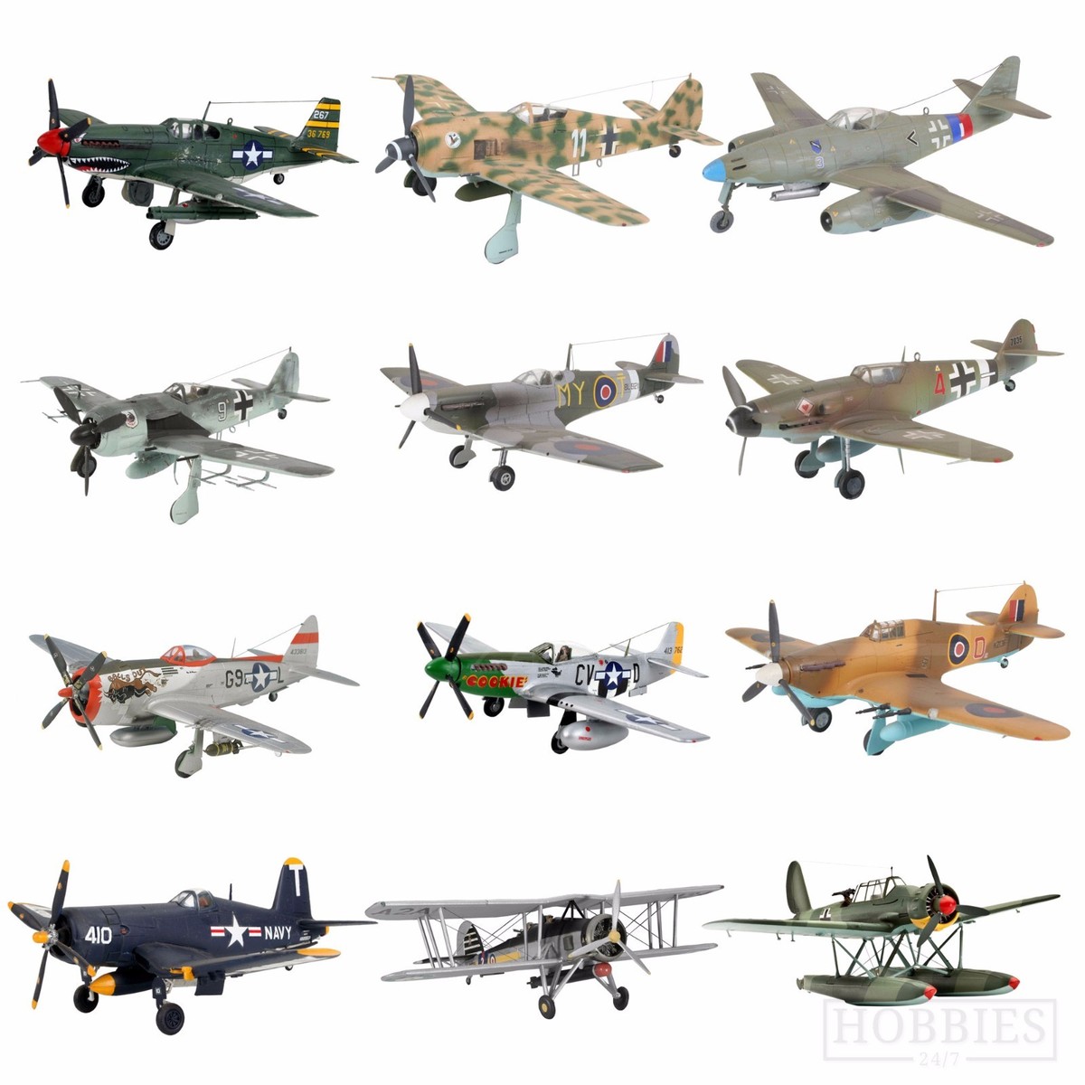Revell Model Kits WW2 Aircraft Plane Spitfire Hurricane Focke Wulf