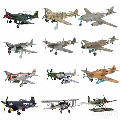 Revell Model Kits WW2 Aircraft Plane Spitfire Hurricane Focke Wulf Mustang 1:72