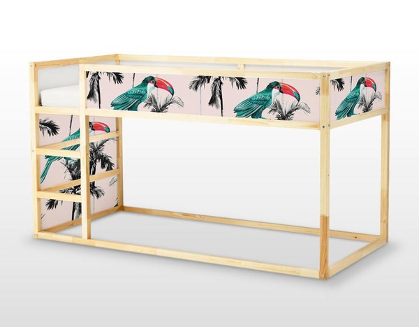 IKEA KURA CAMA Calcomanía Extraíble Autoadhesiva Pegatina Muebles Palmeras y Loros