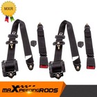 <!--F#f_0-->2x Black 3 Point Harness Safety Belt Seat Belt Retractable Universal<!--F/-->