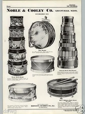 1937 PAPER AD 2 PG Noble & Cooley Co Toy Drums Patriotic Spirit Of 1776 Scout ++